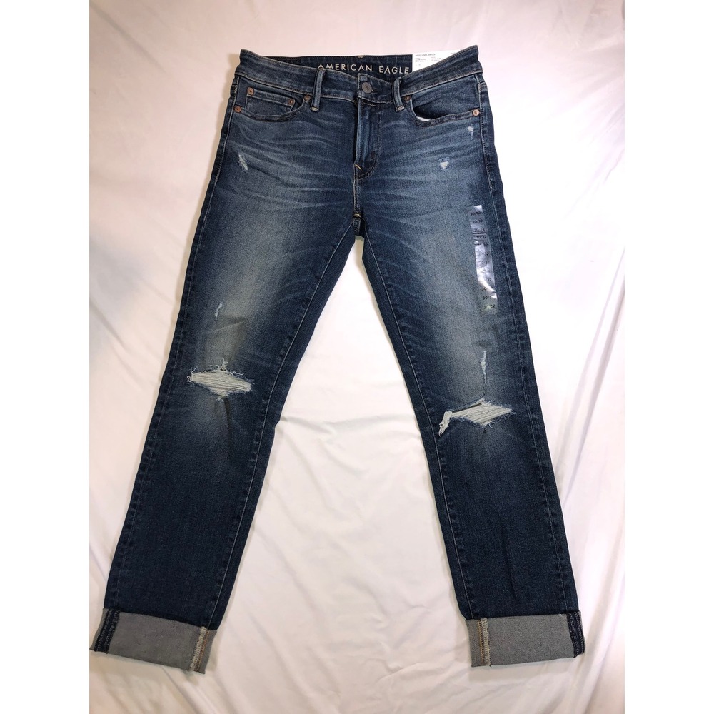 American Eagle Ne(x)t Level Airflex Skinny Jeans Dark Wash Distressed 30x32